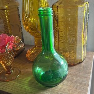 Antique Emerald Green Bulbish Bottle Royal Mint Sauce